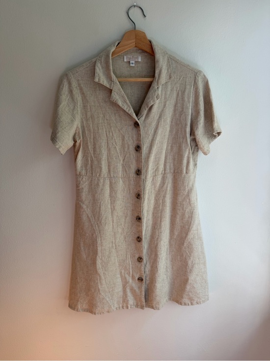 Dresses & Skirts - Vintage Natural Beige Linen Dress